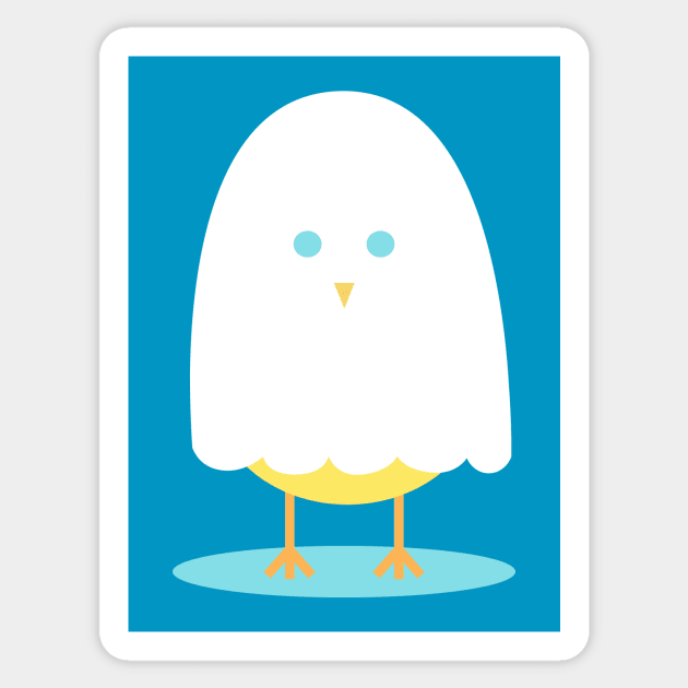 Halloween chick in ghost costume Sticker by EuGeniaArt